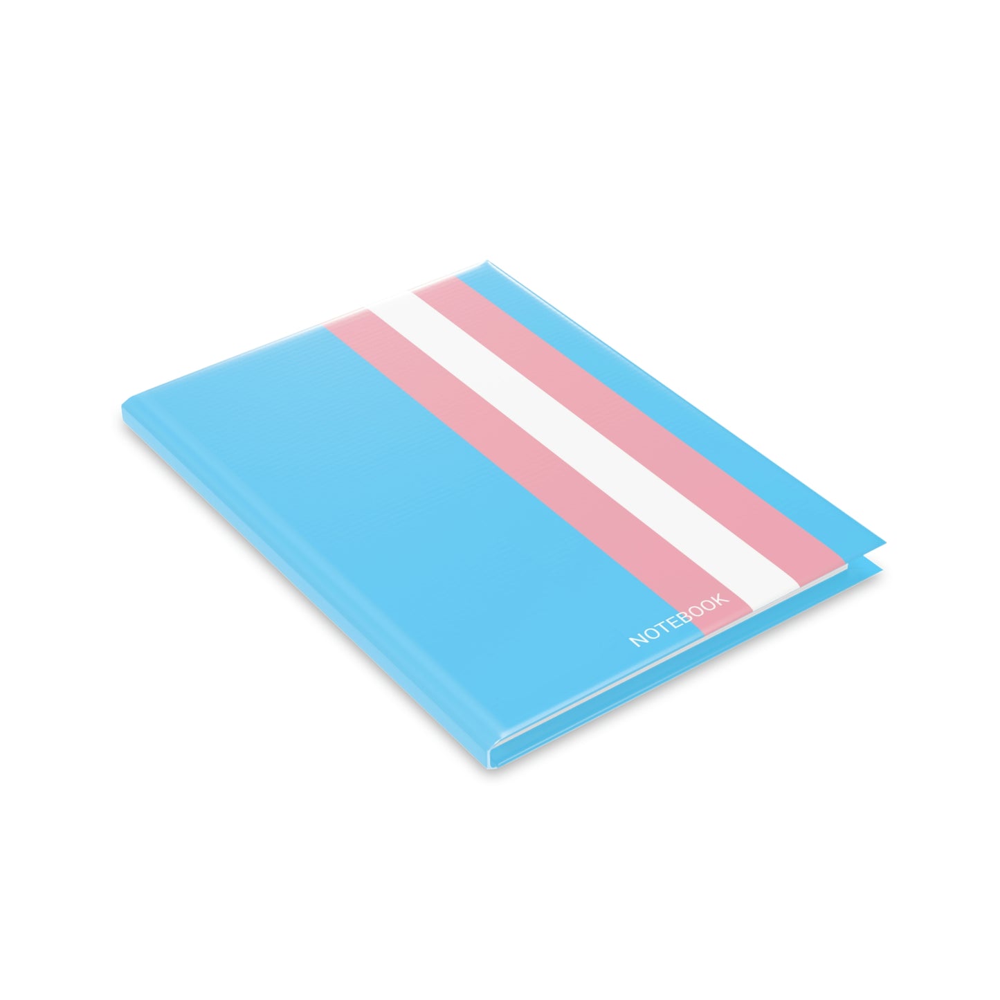 Blue Pink White Trans Pride All Over Puffy Cover Notebook