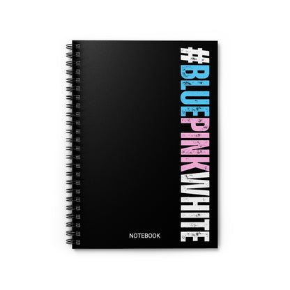 Blue Pink White #BLUEPINKWHITE Series Black Spiral Notebook