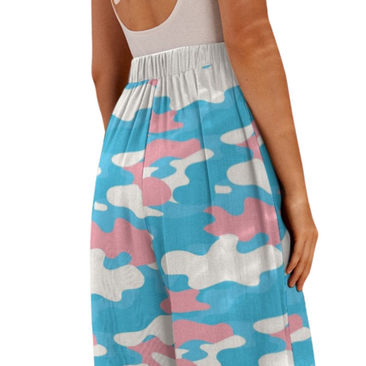 Blue Pink White All Over Pride Camouflage Baggy Tie-Up Lounge Pants