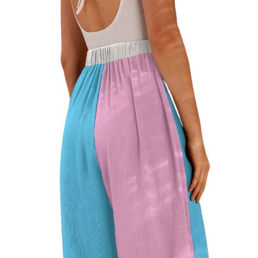 Blue Pink White All Over Pride Baggy Tie-Up Lounge Pants