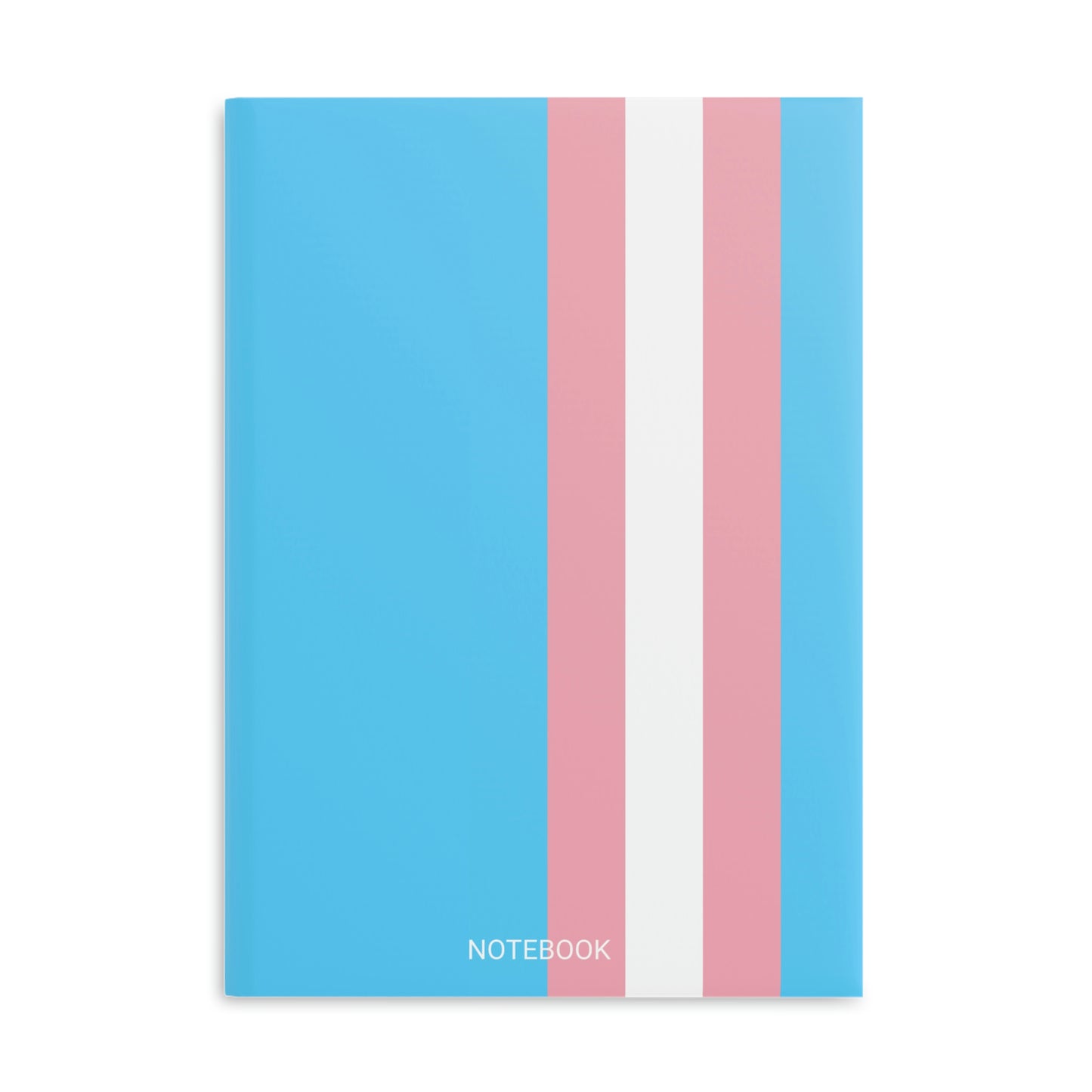 Blue Pink White Trans Pride All Over Puffy Cover Notebook