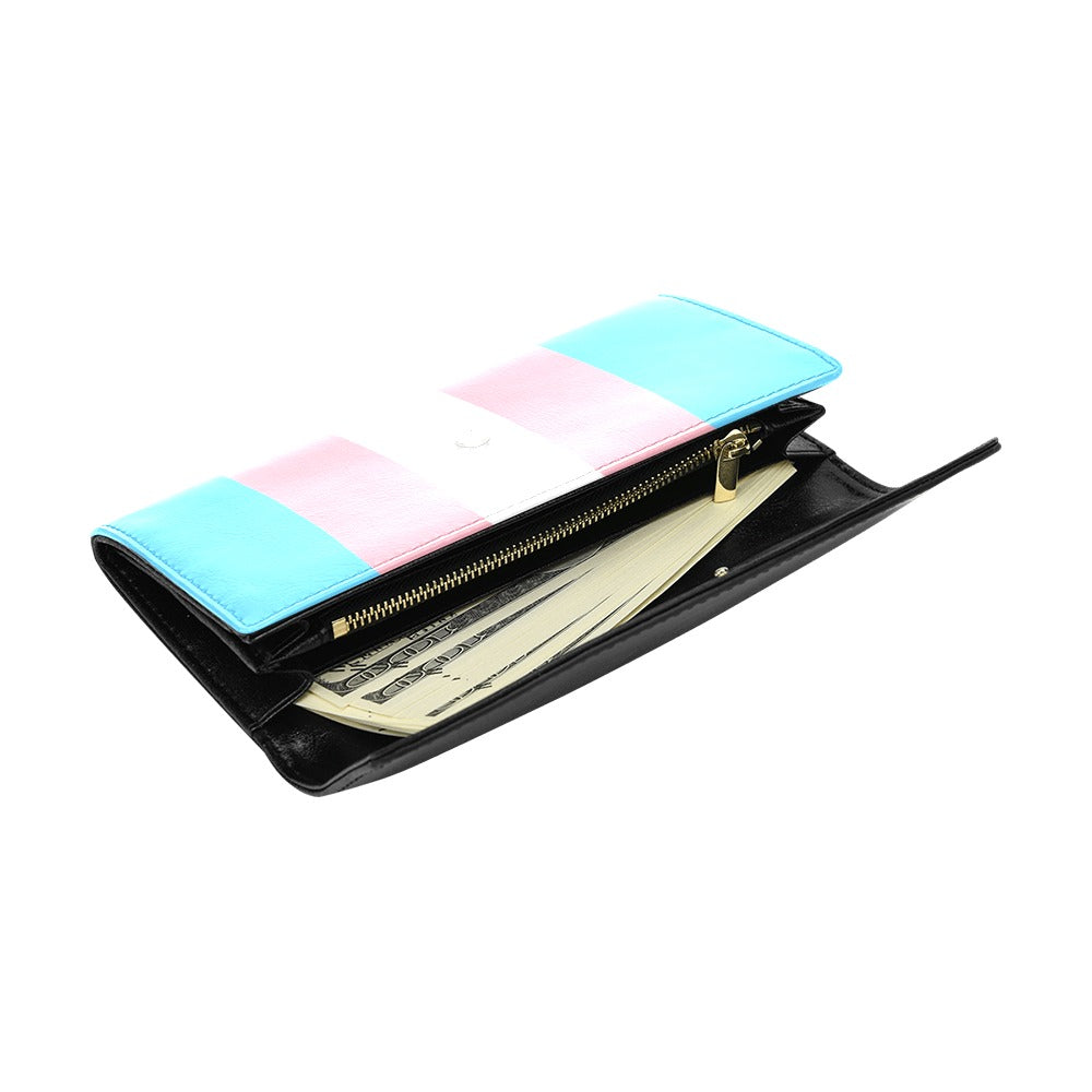 Blue Pink White All Over Pride Vegan Leather Flap Purse