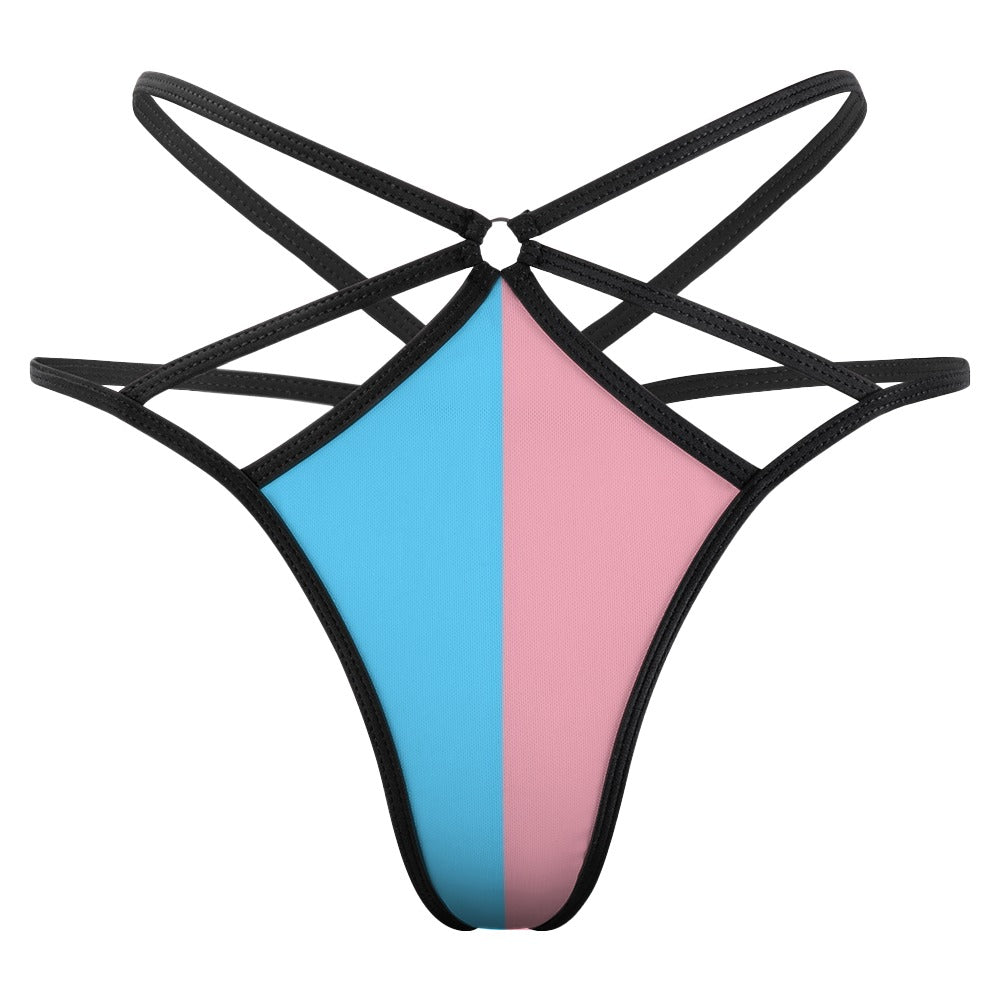 Blue Pink White All Over Paris Pride Sexy G-String Thong