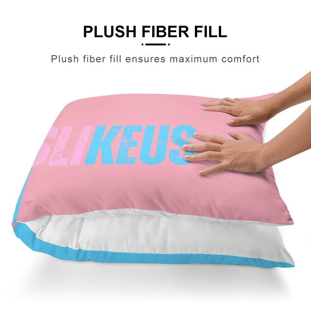 Blue Pink White 'GIRLSLIKEUS) Hastag Extra Long Pillow Case