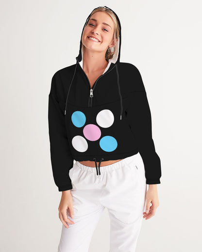 Blue Pink White Pride Five Dots Black Cropped Athletic Top
