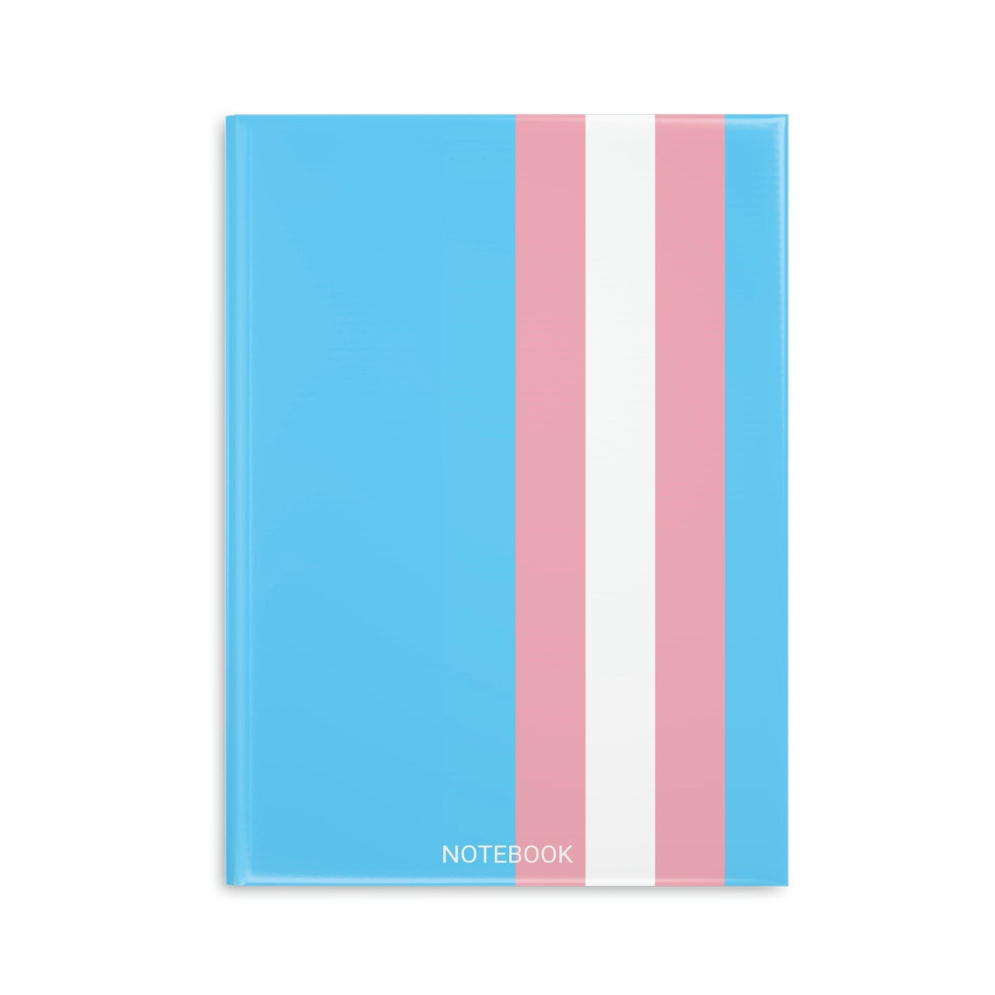 Blue Pink White Trans Pride All Over Puffy Cover Notebook