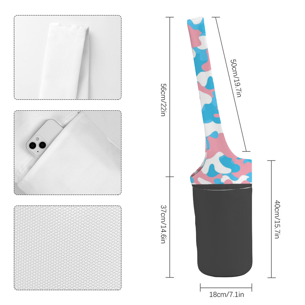 Blue Pink White Pride Camouflage Canvas Yoga Handy