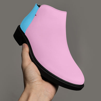 Blue Pink White Pride Zipper Ankle Boots