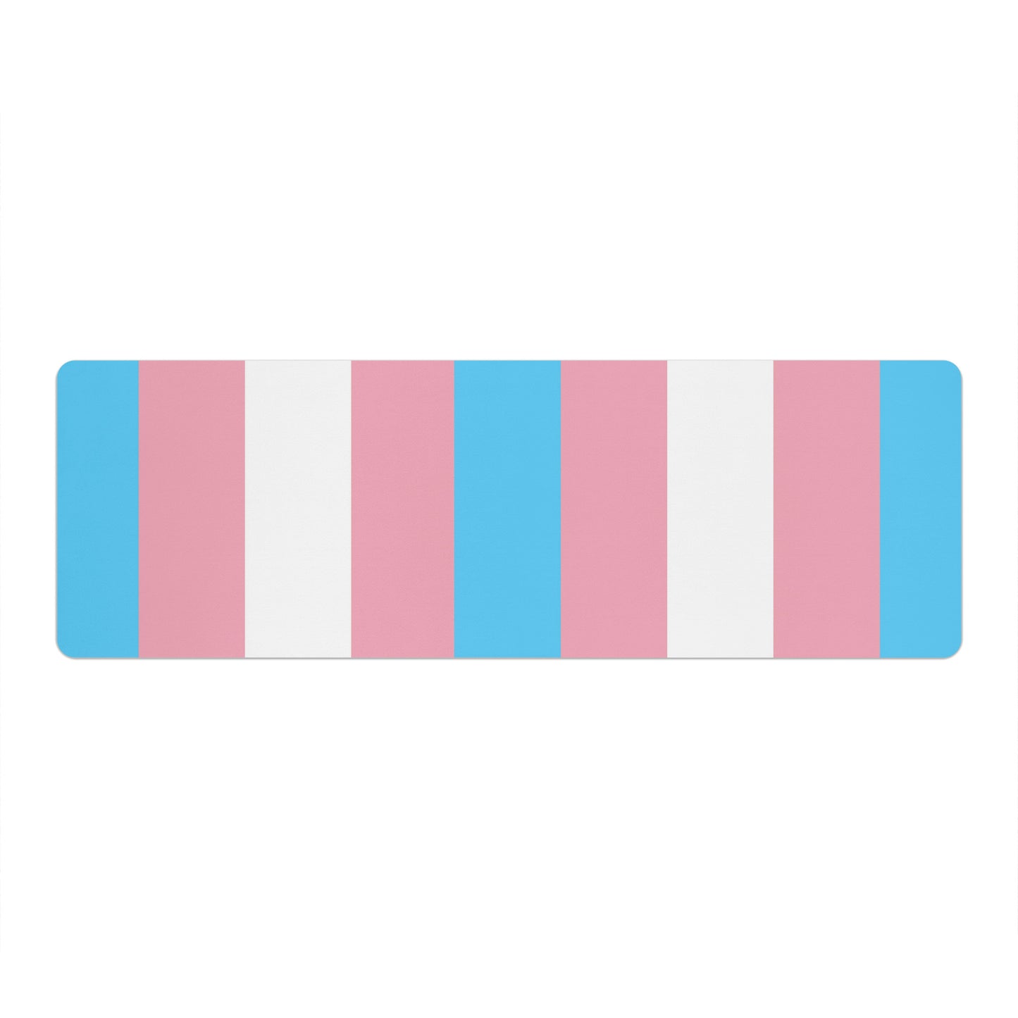 Trans Coloured Trans Pride Flag Ribbon 6ft-2ft Long Neoprene Yoga Mat