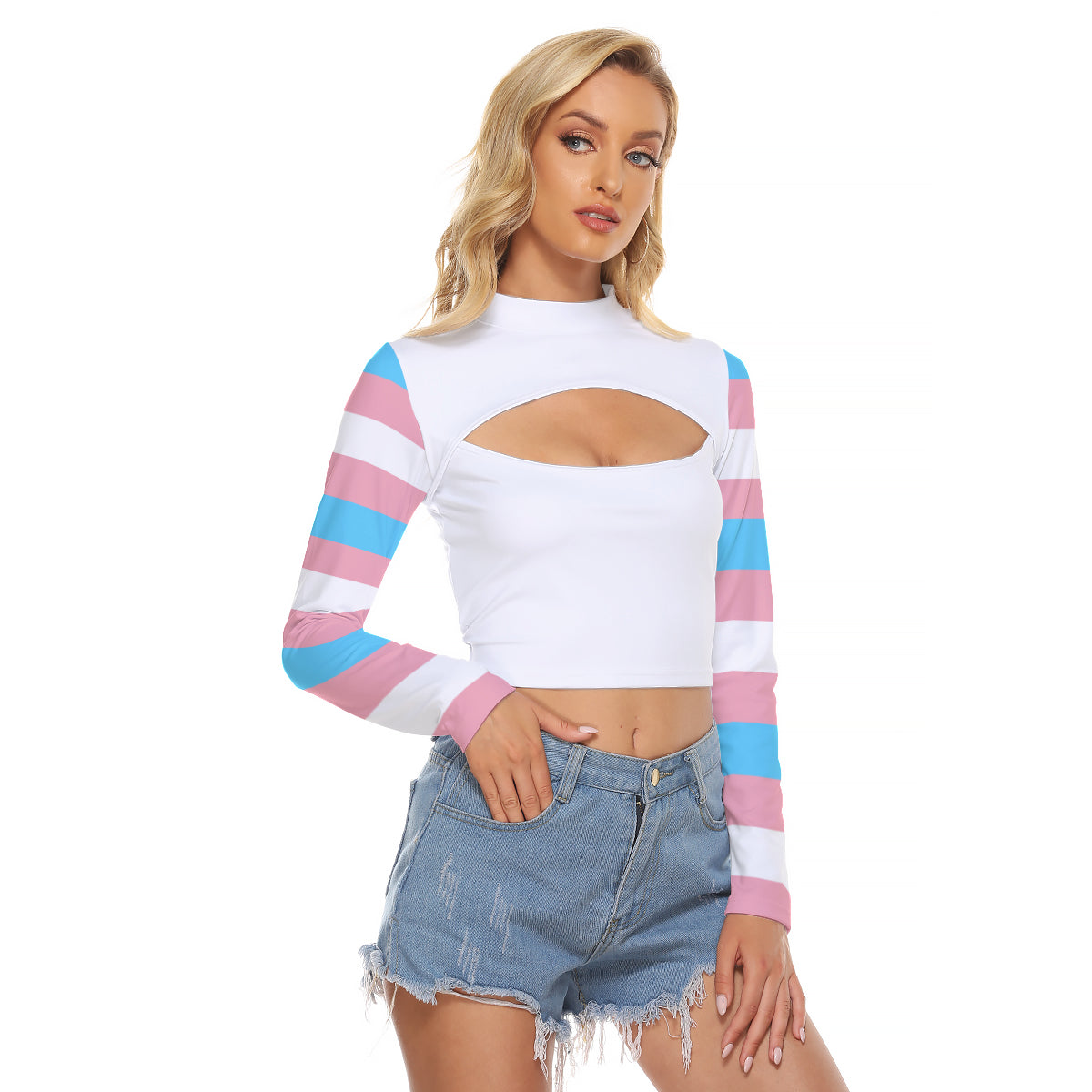 White Hollow Chest Tight Sports Crop