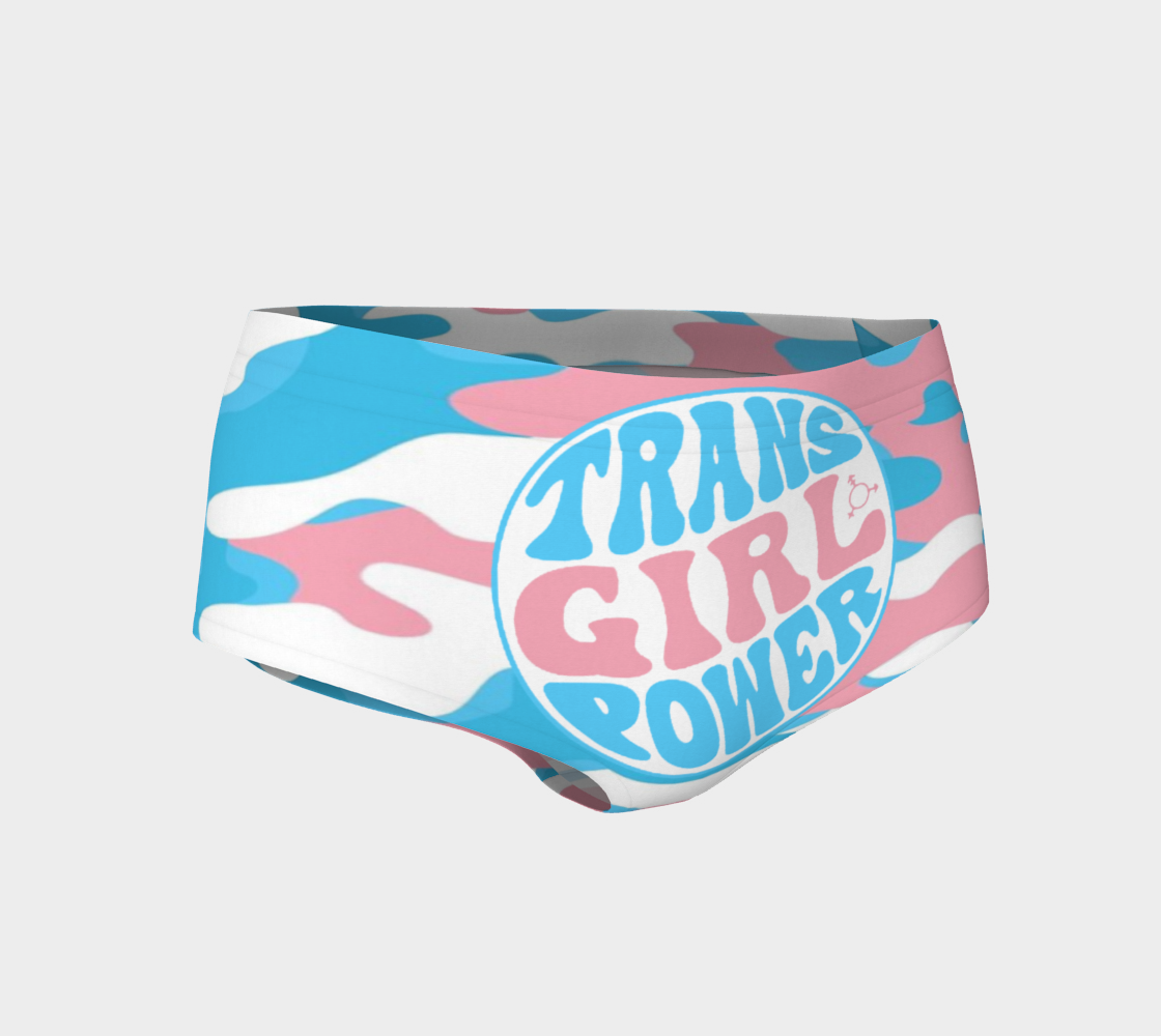 Blue Pink White Camouflage Pride 'TRANS GIRL POWER' Hipster Panty