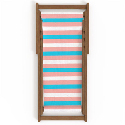Blue Pink White All Over Pride Candy Striped Canvas Deckchair