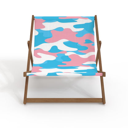 Blue Pink White All Over Pride Camouflage Wide Boy Canvas Deckchair