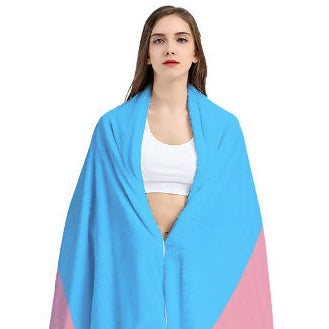 Blue Pink White All-Over Pride Arctic Fleece Double Blanket