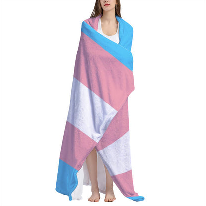 Blue Pink White All-Over Pride Arctic Fleece Double Blanket