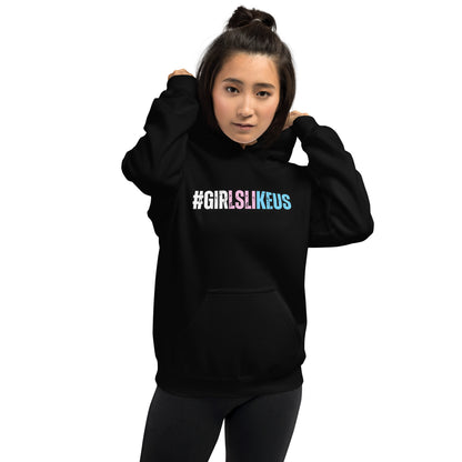 Plus Size BluePinkWhite '#GIRLSLIKEUS' Super Soft 100% Organic Cotton Hoodie