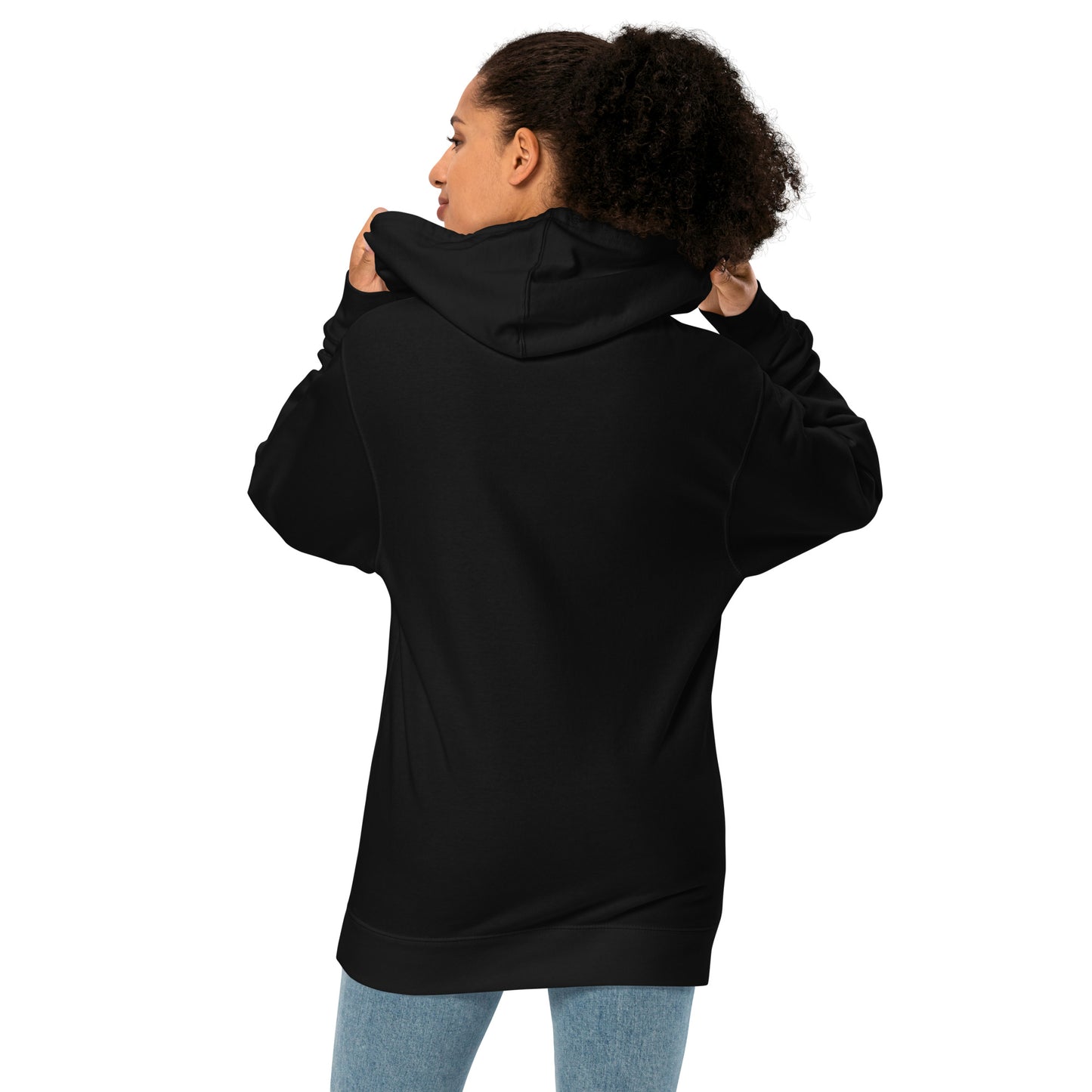 Blue Pink White Teen 'TRANS GIRL POWER' Pride Black Jersey Lined Hoodie