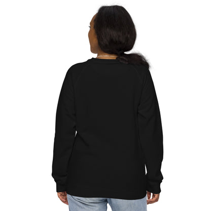 Blue Pink White 'TRANS GIRL POWER' Raglan-Sleeved Black Organic Sweatshirt